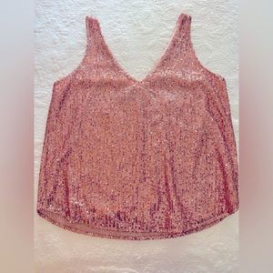 Great by itself or under a blazer!! Loft Pink Sequined camisole!